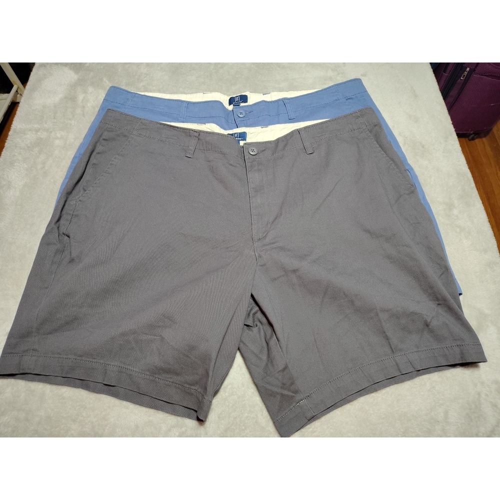 Lot Of 2 George Chino Shorts Men 36x9 Dk Gray/Blue Preppy Outdoors Beach